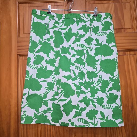 Linea by Louis Dell'Olio Dresses & Skirts - Linea By Louis Dell'olio Green and White A-Line Skirt Cotton Blend Size XL